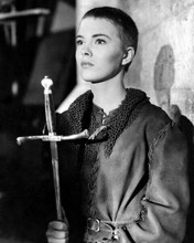 Jean Seberg with short hair clutches sword Joan of Arc Saint Joan 8x10 photo