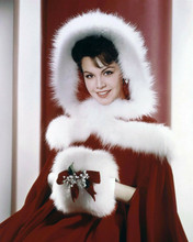 Annette Funicello looks cute in red Santa cape & fur trimmed hood 8x10 photo