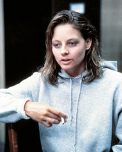 Jodie Foster in grey sweat shirt smoking cigarette 1988 The Accused 8x10 photo