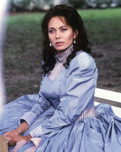 Lesley Anne Down seated in blue dress 1985 North and South series 8x10 photo