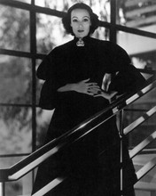 Dolores del Rio poses on staircase 1930's Hollywood glamour 8x10 inch photo