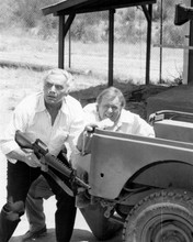 Airwolf TV series Ernest Borgnine in action with machine gun 8x10 inch photo