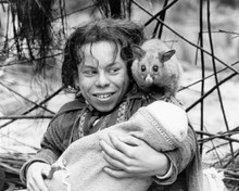 Warwick Davis as Willow Uffgood with baby & possum 1988 Willow 8x10 inch photo
