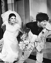 The Graduate Katharine Ross in wedding dress runs with Dustin Hoffman 8x10 photo