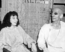 The Tingler Judith Evelyn relaxes on set with parasite man 8x10 inch photo