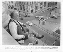 And Justice For All original 8x10 photo Jack Warden sits on fourth floor ledge