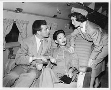 1950's Airliner inside cabin Asian lady & stewardess movie unknown original 8x10