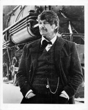 Charles Bronson stands beside locomotive Breakheart Pass original 8x10 photo
