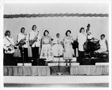 Ernie Fields on stage with his band and singers original 8x10 photo