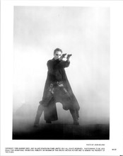 The Matrix 1999 original 8x10 photo Keanu Reeves in action stance holding guns