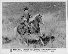 Randolph Scott 1957 original 8x10 photo Shoot-Out at Medicine Bend on horse