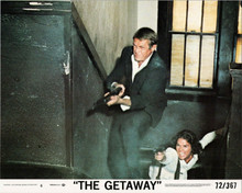 The Getaway 1972 original 8x10 lobby card Steve McQueen Ali MacGraw open fire