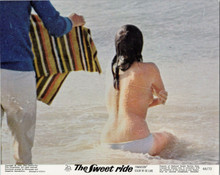 The Sweet Ride 1968 original 8x10 lobby card Jacqueline Bissett sits on beach
