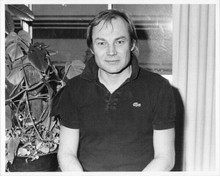 Klaus Maria Brandauer 1980's original 8x10 photo posing for press in polo shirt