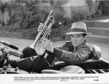 Kurt Russell holding trumpet sits in car 1984 original 8x10 photo Swing Shift