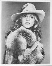 Lindsay Wagner wears fur coat and hat original 8x10 photo 1970's Bionic Woman