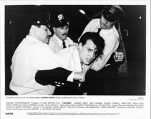 Johnny Depp being held by police men original 8x10 photo 1989 Cry Baby