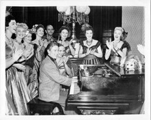 Hoagy Carmichael original 8x10 photo playing piano surrounded by showgirls