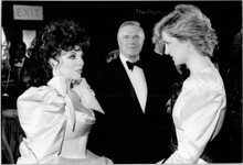 Princess Diana meets Joan Collins & George peppard original 8x10 press photo