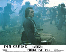 Born on the Fourth of July original 8x10 lobby card Tom Cruise at Vietnam rally