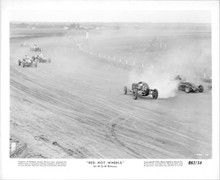 Red Hot Wheels original 8x10 photo 1962 release vintage race cars on track