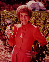 Jane Wyman vintage 1980's 8x10 photo holding glass of wine Falcon Crest