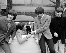 The Beatles George John Paul & Ringo by Triumph Herald 8x10 inch photo