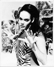 Martine Beswick looks incredible in striped swimsuit vintage 8x10 Thunderball