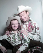 Roy Rogers & Dale Evans 1940's smiling portrait in western wear 8x10 inch photo