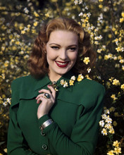Linda Darnell with beautiful red lipstick smile 1940's glamour 8x10 photo