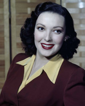 Linda Darnell 1940's smiling glamour portrait in purple jacket 8x10 inch photo