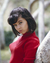 Yvonne Craig in figure hugging red sweater gives pouting look 8x10 inch photo
