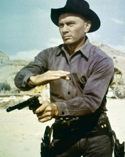Yul Brynner as gunslinger Chris fires his weapon Return of the Seven 8x10 photo