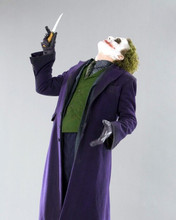 Heath Ledger as The Joker holding knife The Dark Knight 2008 8x10 inch photo