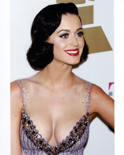 Katy Perry with dazzling smile in very low cut sequined dress 8x10 inch photo