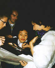 Sophia Loren circa 1950's era in fur coat signs autographs for fans 8x10 photo