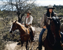 The Undefeated 1969 John Wayne Roman Gabriel ride horses in Durango 8x10 photo