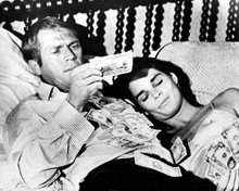 The Getaway 1971 Steve McQueen Ali MacGraw lies in bed with cash 8x10 inch photo