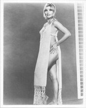 Sharon Tate displays lot of leg full length pose in open style dress 8x10 photo