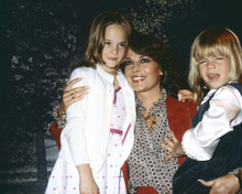 Natalie Wood candid 1970's poses for press with her daughters 8x10 inch photo