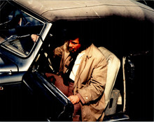 Peter Falk as Columbo sitting in his classic Peugeot car 8x10 inch photo