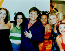 Elton John and The Spice Girls vintage 8x10 press photo all smiling