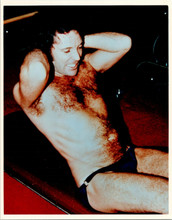 Tom Jones beefcake vintage 8x10 photo doing work-out wearing speedos
