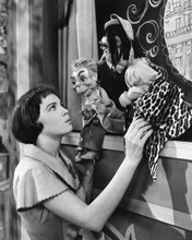 Leslie Caron looks at puppets 1953 Lili 8x10 inch photo