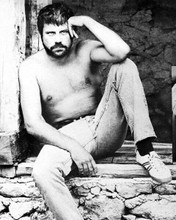 Oliver Reed tough guy pin-up of bare chested Ollie 1970's in jeans 8x10 photo