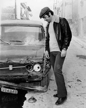 Jean-Paul Belmondo stands by Alfa Romeo Spider 1600 1971 The Burglars 8x10 photo