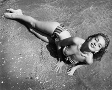 Abbe Lane stunning pose in bikini romping in surf singer & actress 8x10 photo