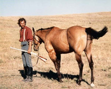 Kevin Costner holds rifle with his horse Dances With Wolves 8x10 inch photo