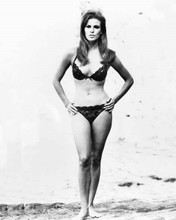 Raquel Welch in black bikini 1966 on One Million Years BC location 8x10 photo