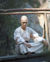 Kung Fu 1972 David Carradine as Kwai Chang Caine seated on bridge 8x10 photo